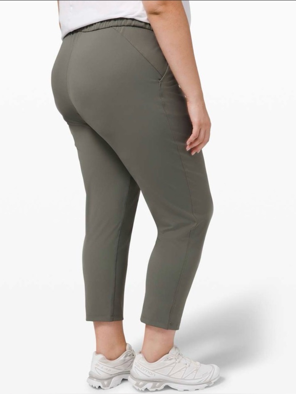 Lululemon Keep Moving Pant 7/8 High-Rise Grey Sage Green Size 12 Luxtreme Work - Picture 2 of 10